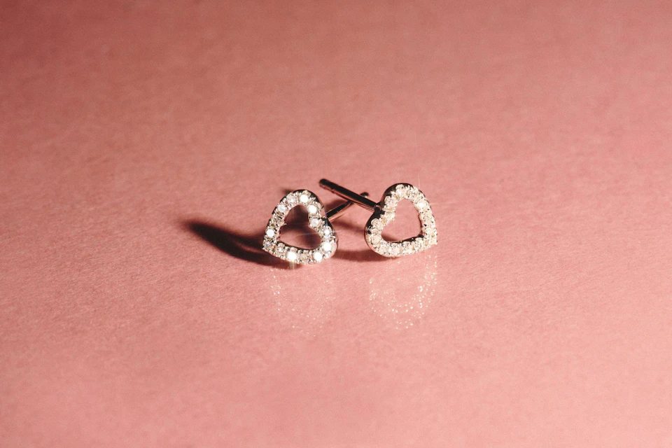 Heart-Shaped Diamond Earrings