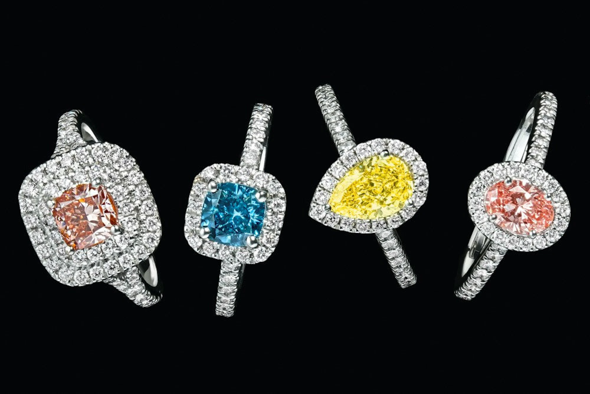 Pink vs Yellow vs Blue Lab Diamonds