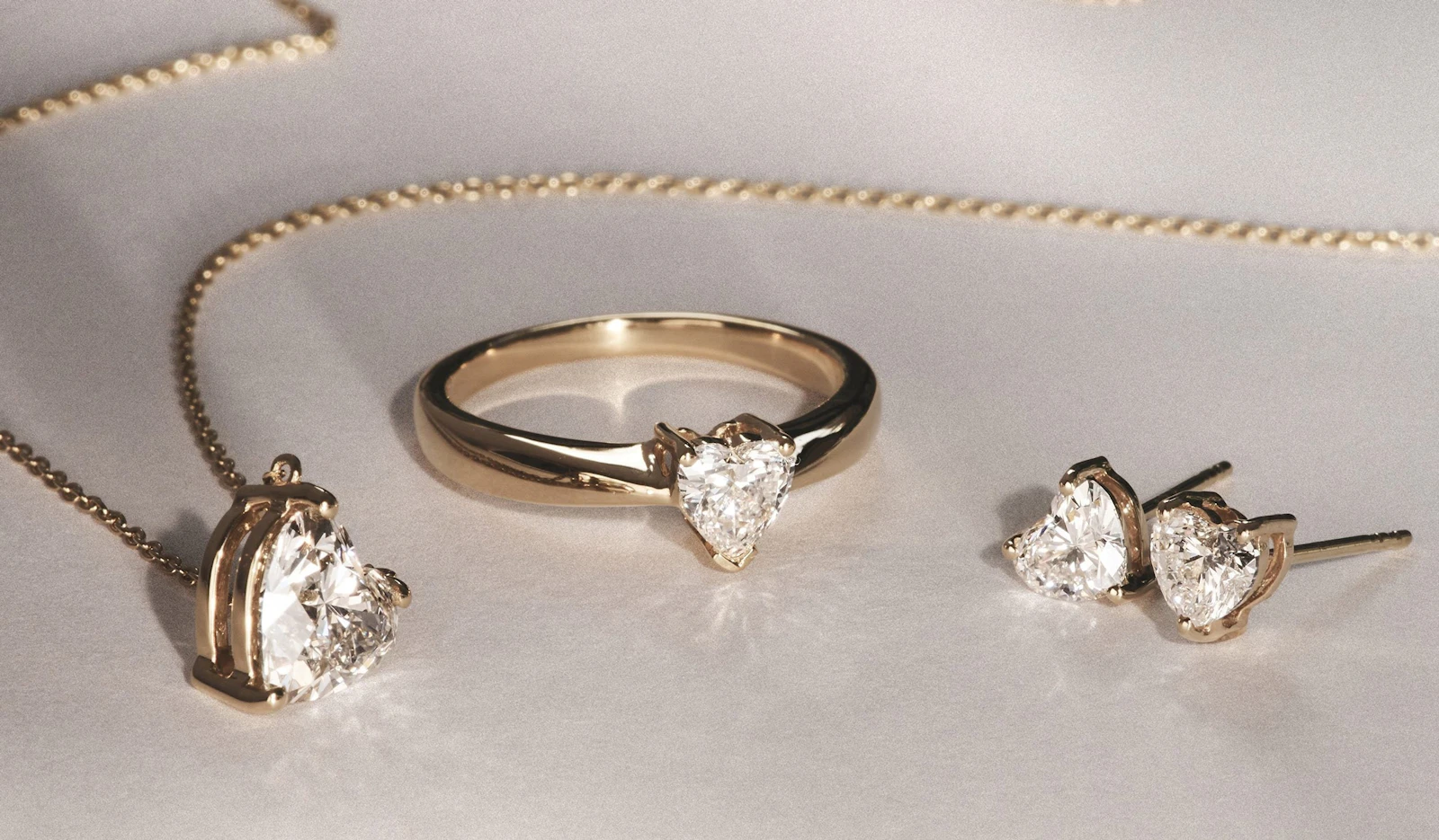 diamond jewellery in gold setting