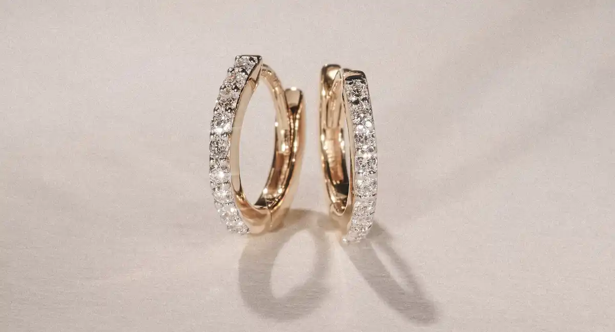 gold diamond hoop earrings