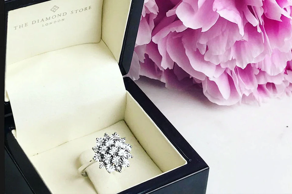 diamond ring in a luxury box