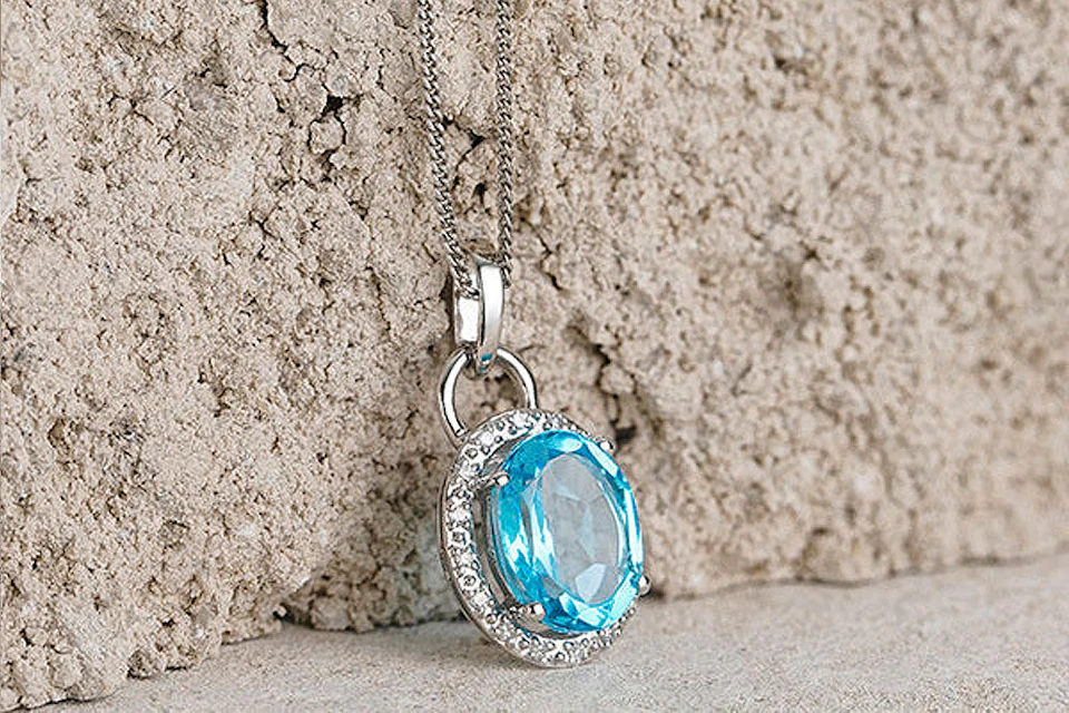 November’s Birthstone: Blue topaz pendant