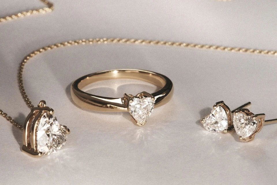 diamond jewellery in gold setting