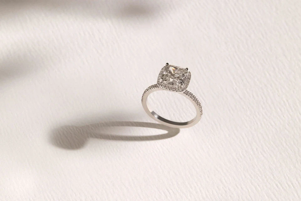 cushion cut diamond ring