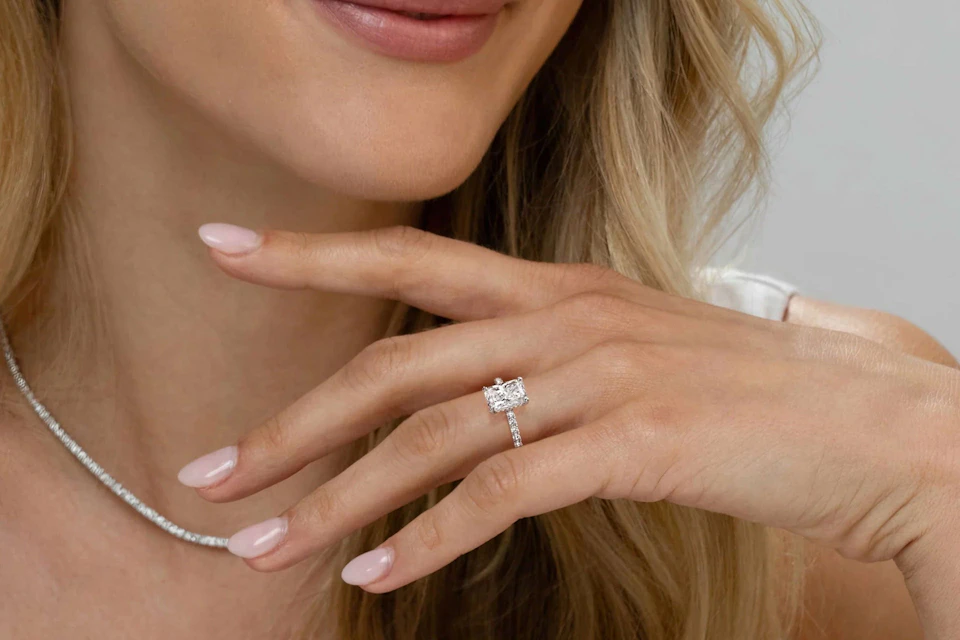 woman wearing diamond jewellery