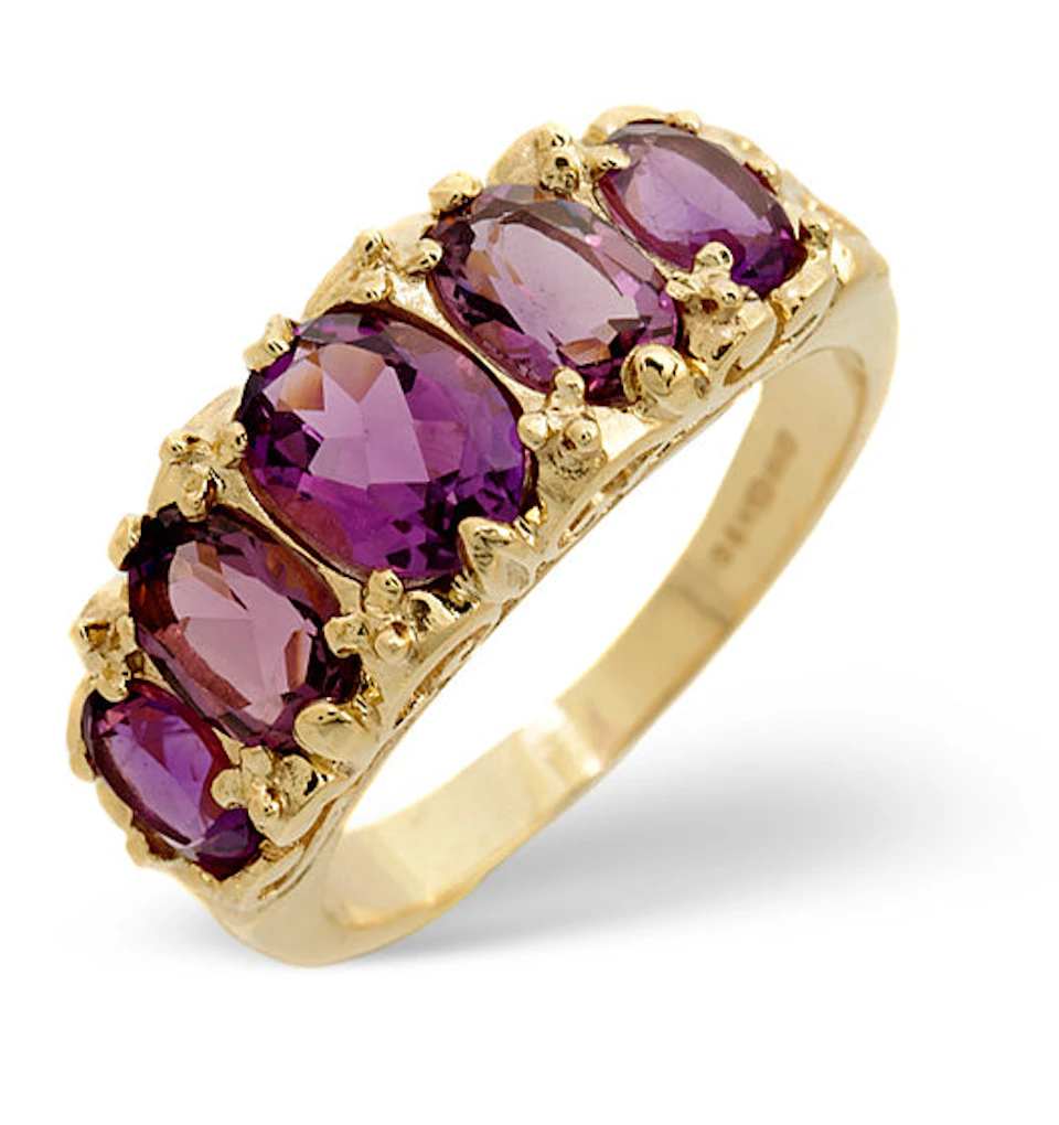 Amethyst 2.10ct 9K Yellow Gold Ring Size R
