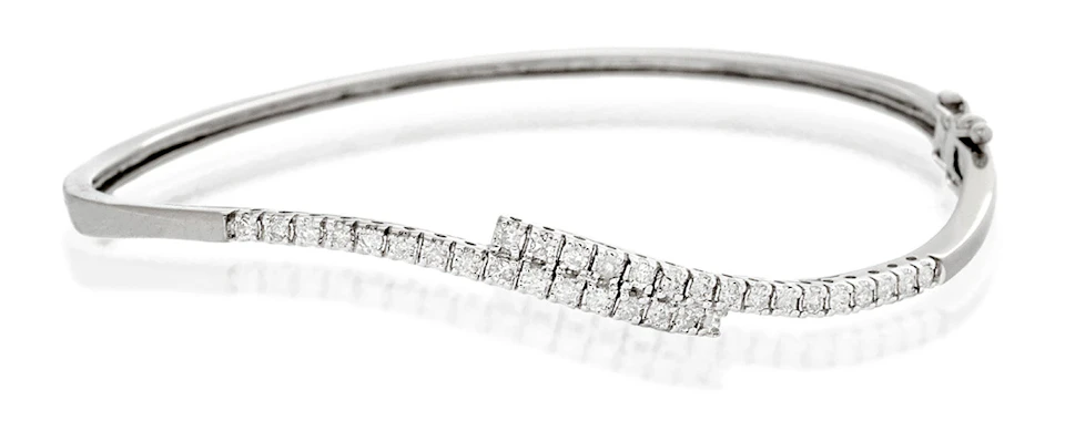 Diamond Bangle 0.50ct 9K White Gold