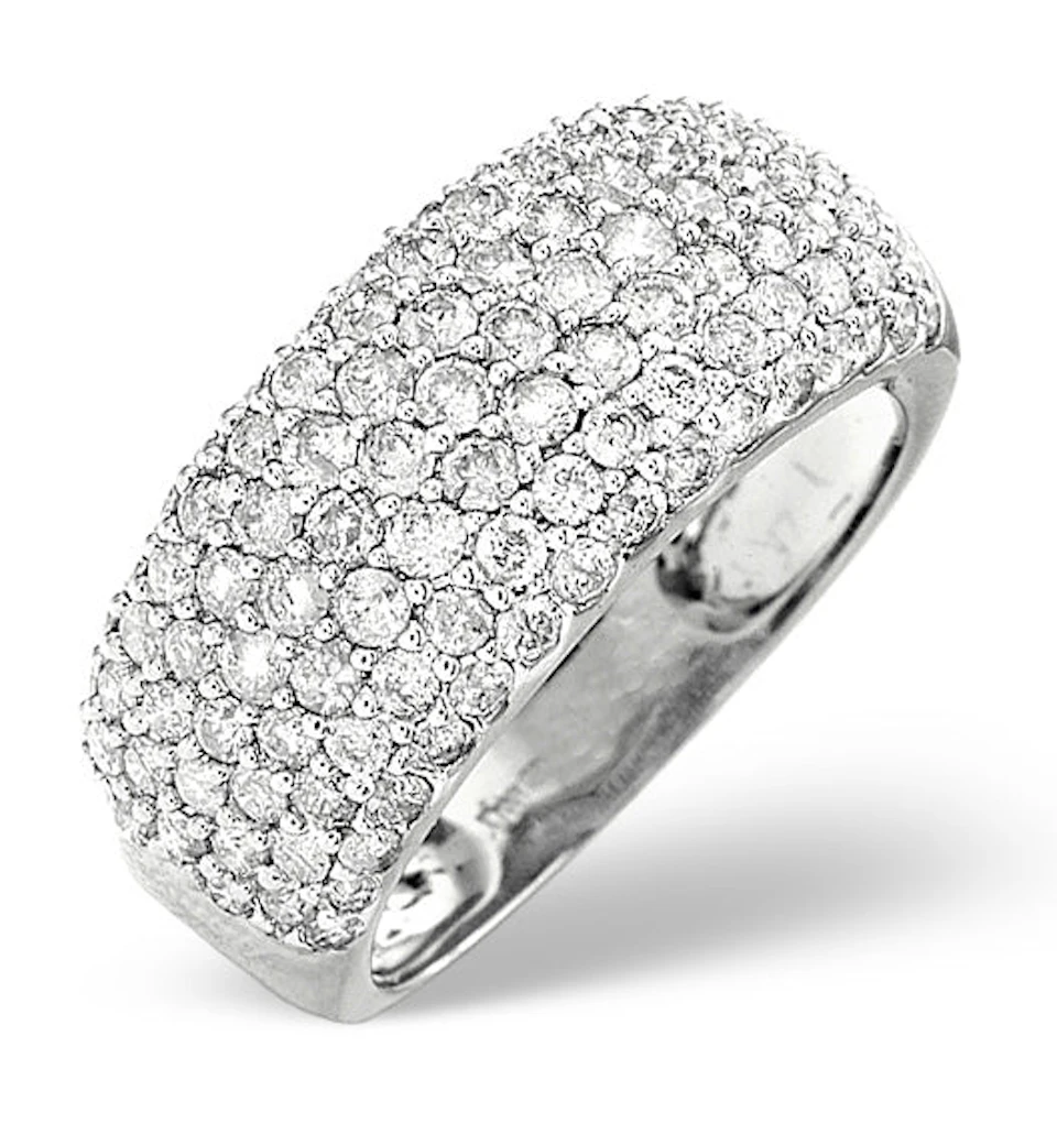 18K White Gold Diamond Ring 1.35ct