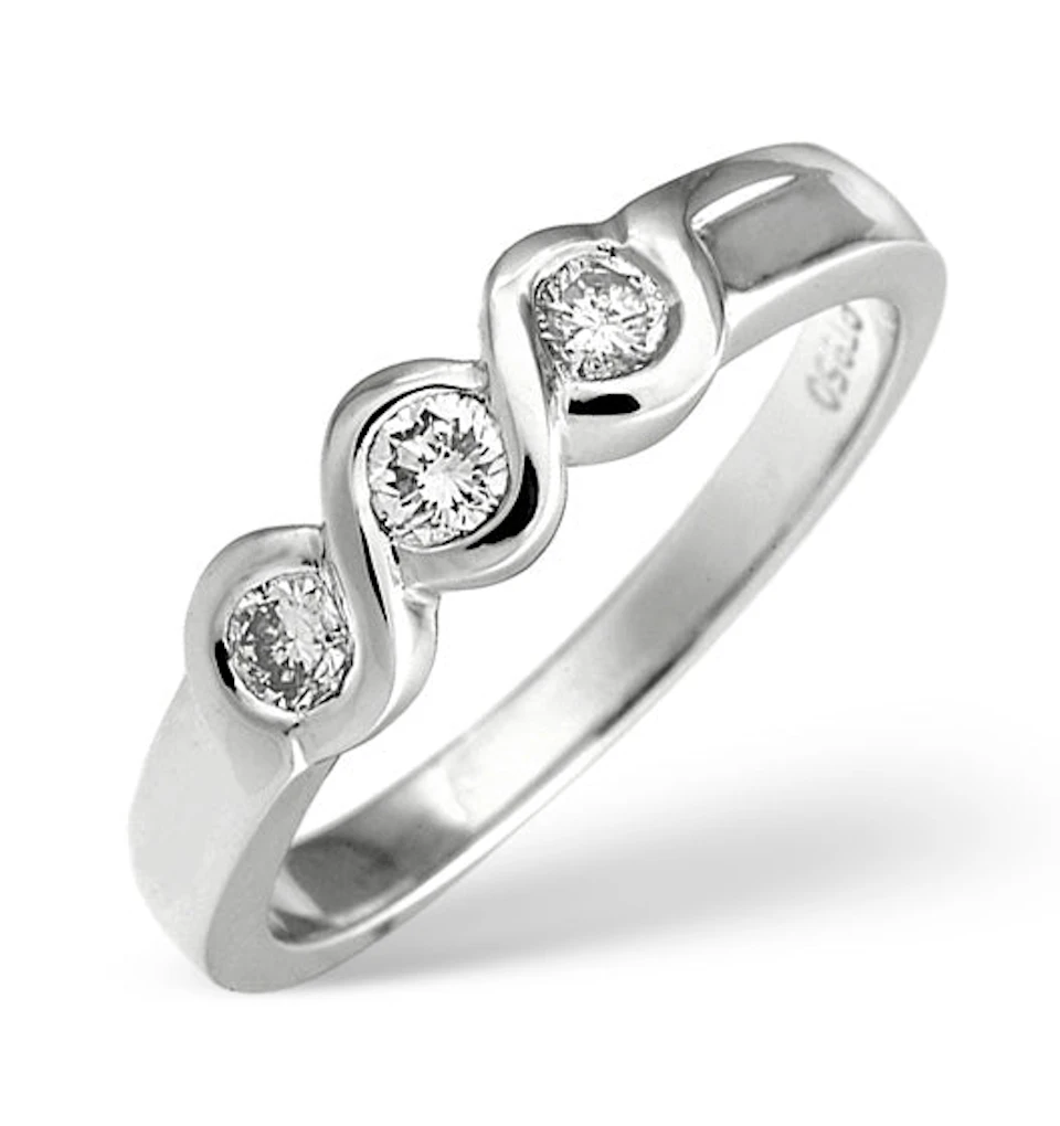 3 Stone Ring 0.28CT Diamond Platinum