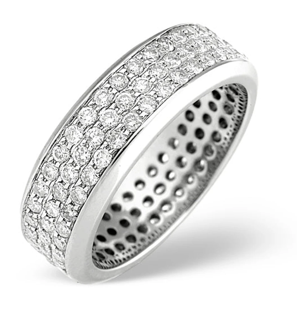 18K White Gold Brilliant Cut Diamond Eternity Ring 1.30CT