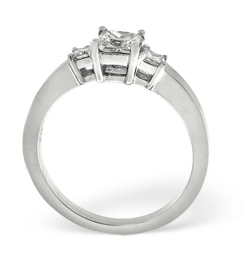 H/Si Solitaire With Shoulders Ring 1.24CT Lab Diamond 18K White Gold