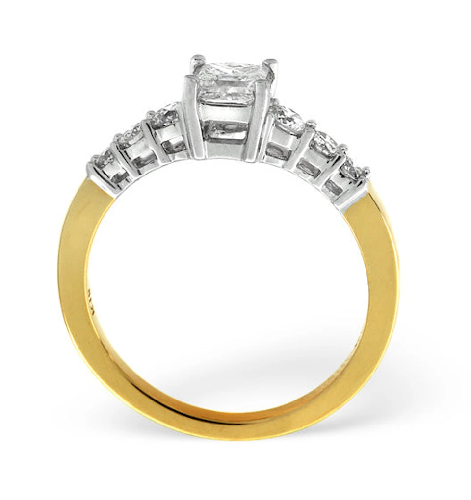 H/Si Solitaire With Shoulders Ring 1.83CT Lab Diamond 18K Yellow Gold