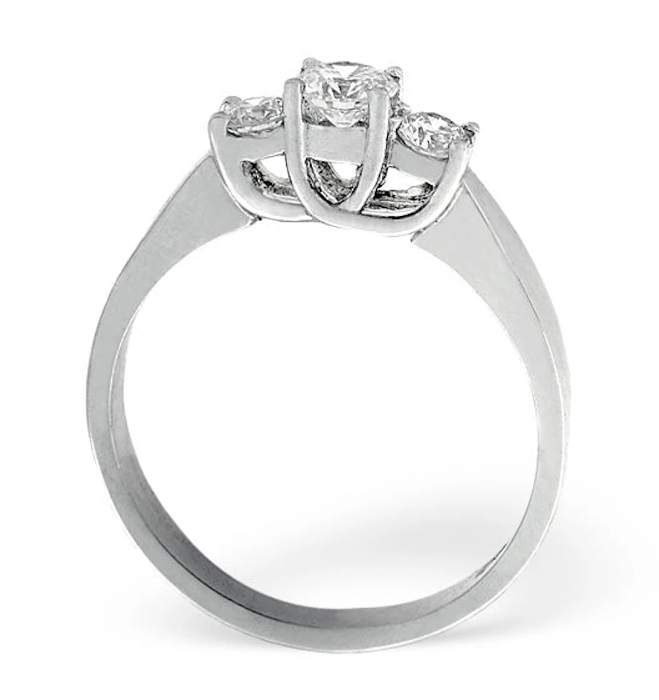 Ariella 18K White Gold 3 Stone Diamond Ring 0.50CT H/SI