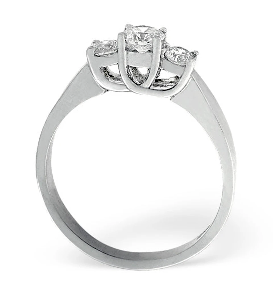 Ariella 18K White Gold 3 Stone Diamond Ring 0.50CT G/VS