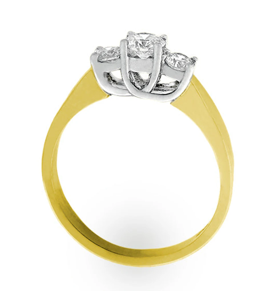 Ariella 18K Gold 3 Stone Diamond Ring 0.50CT G/VS