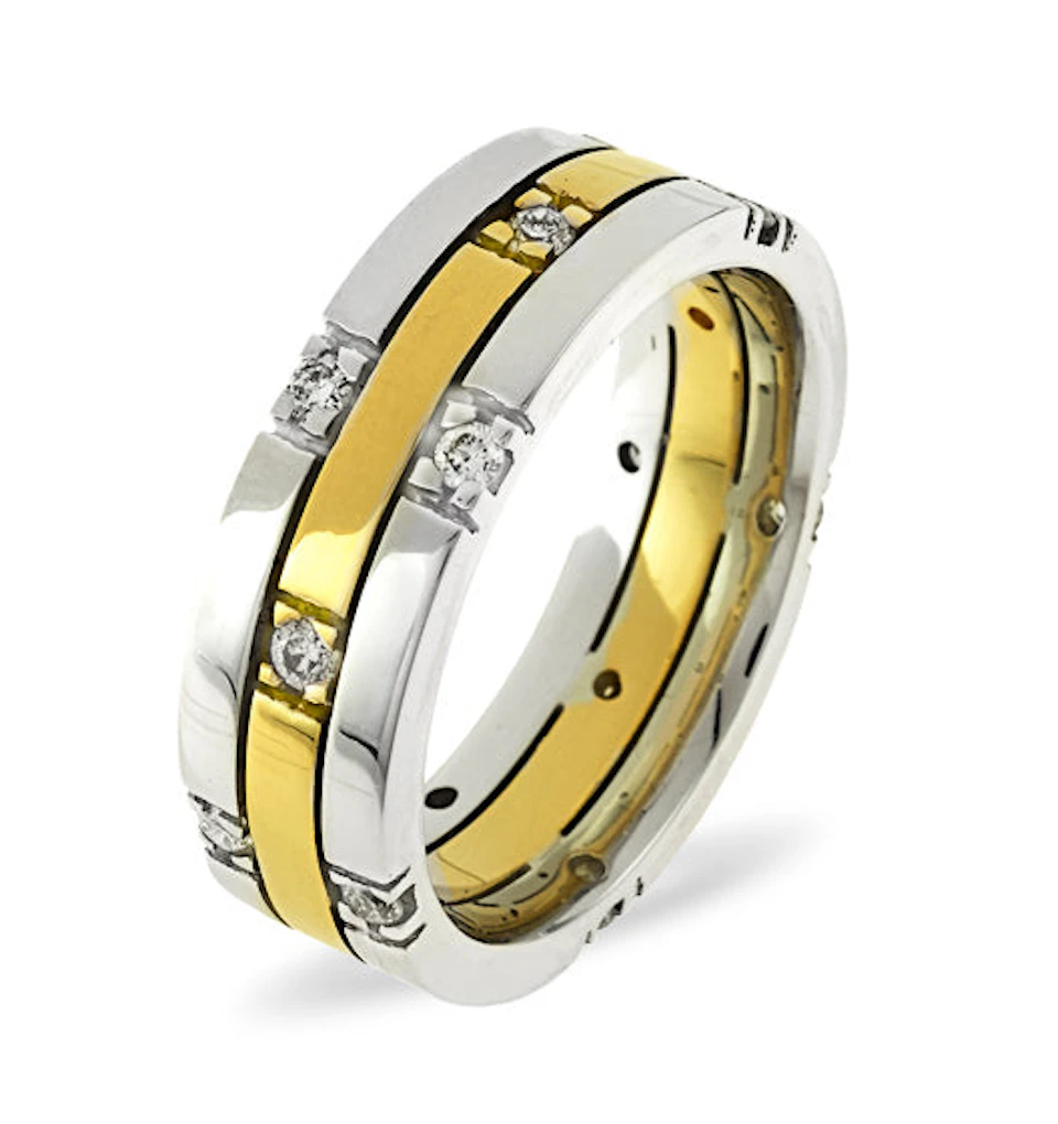 Mens 0.37ct G/Vs Diamond 18K Gold Dress Ring