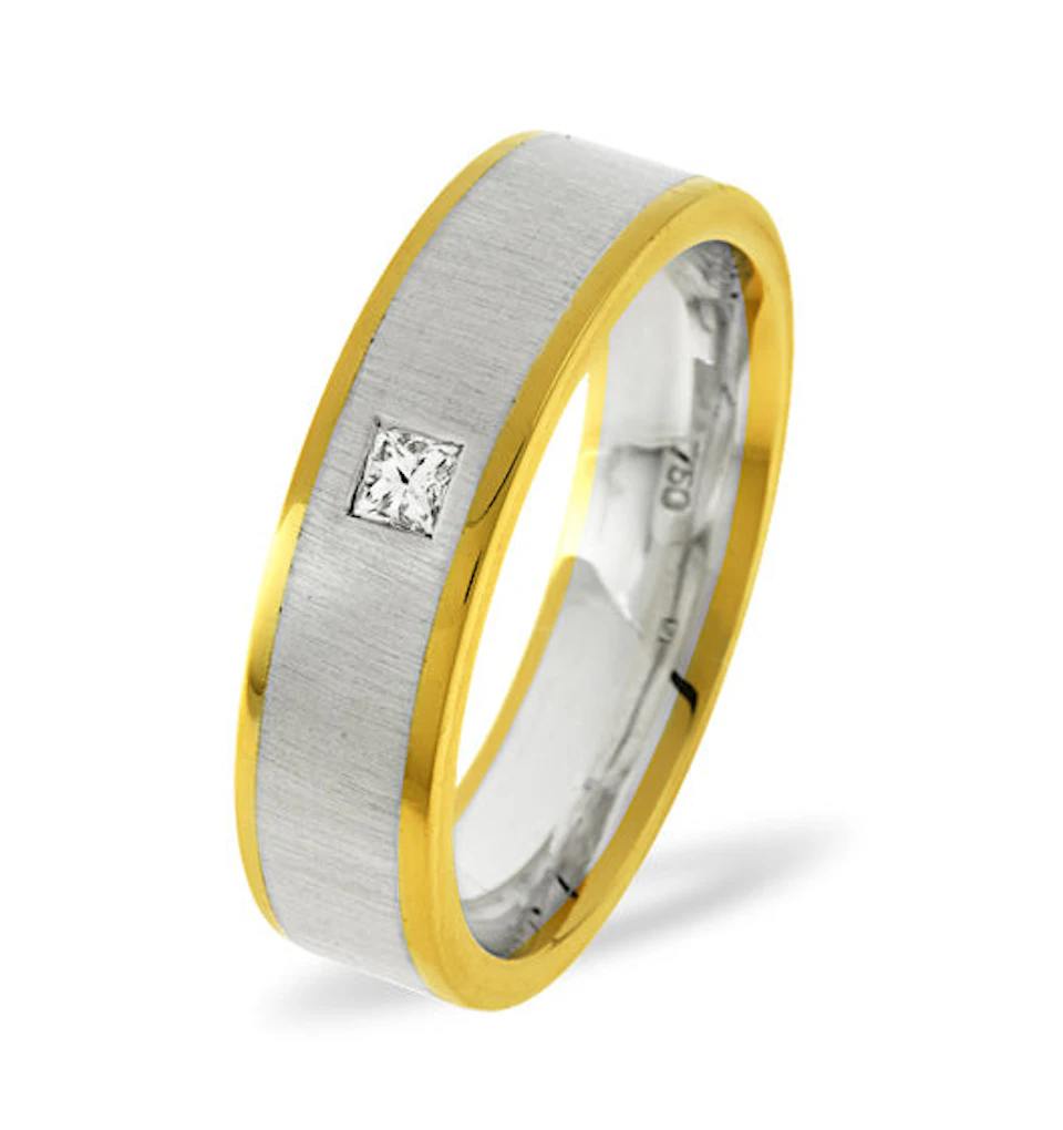 Mens 0.07ct G/Vs Diamond 18K Gold Dress Ring