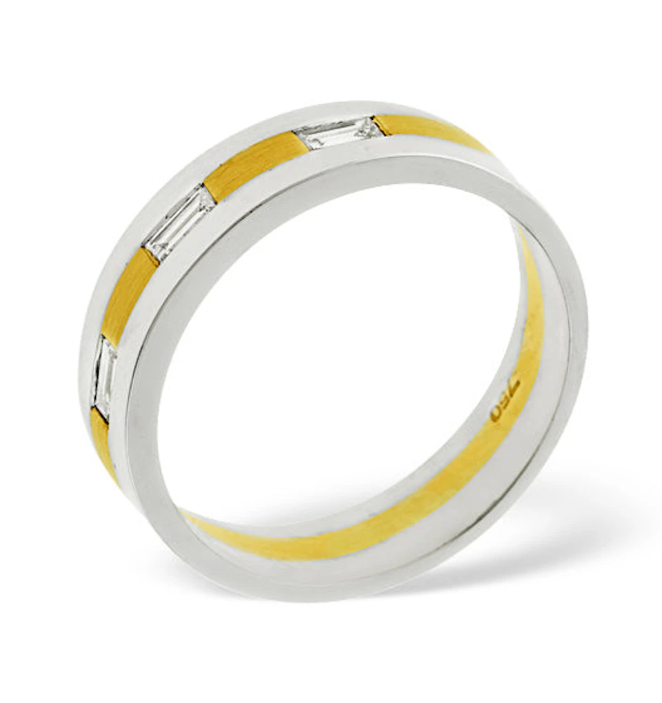 Mens 0.14ct H/Si Diamond 18K Gold Dress Ring
