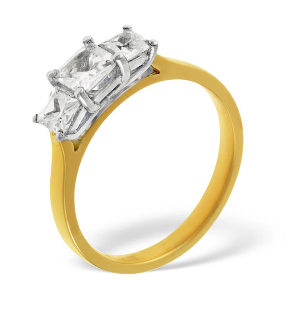 Lauren 18K Gold 3 Stone Diamond Ring 0.25CT H/SI