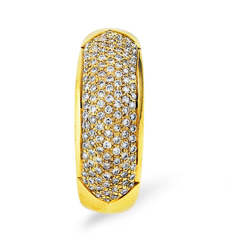18K Gold Diamond Pave Ring 0.35ct H/si