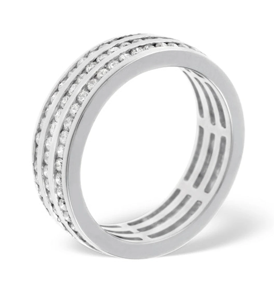 Mens 1.5ct H/Si Diamond 18K White Gold Full Band Ring