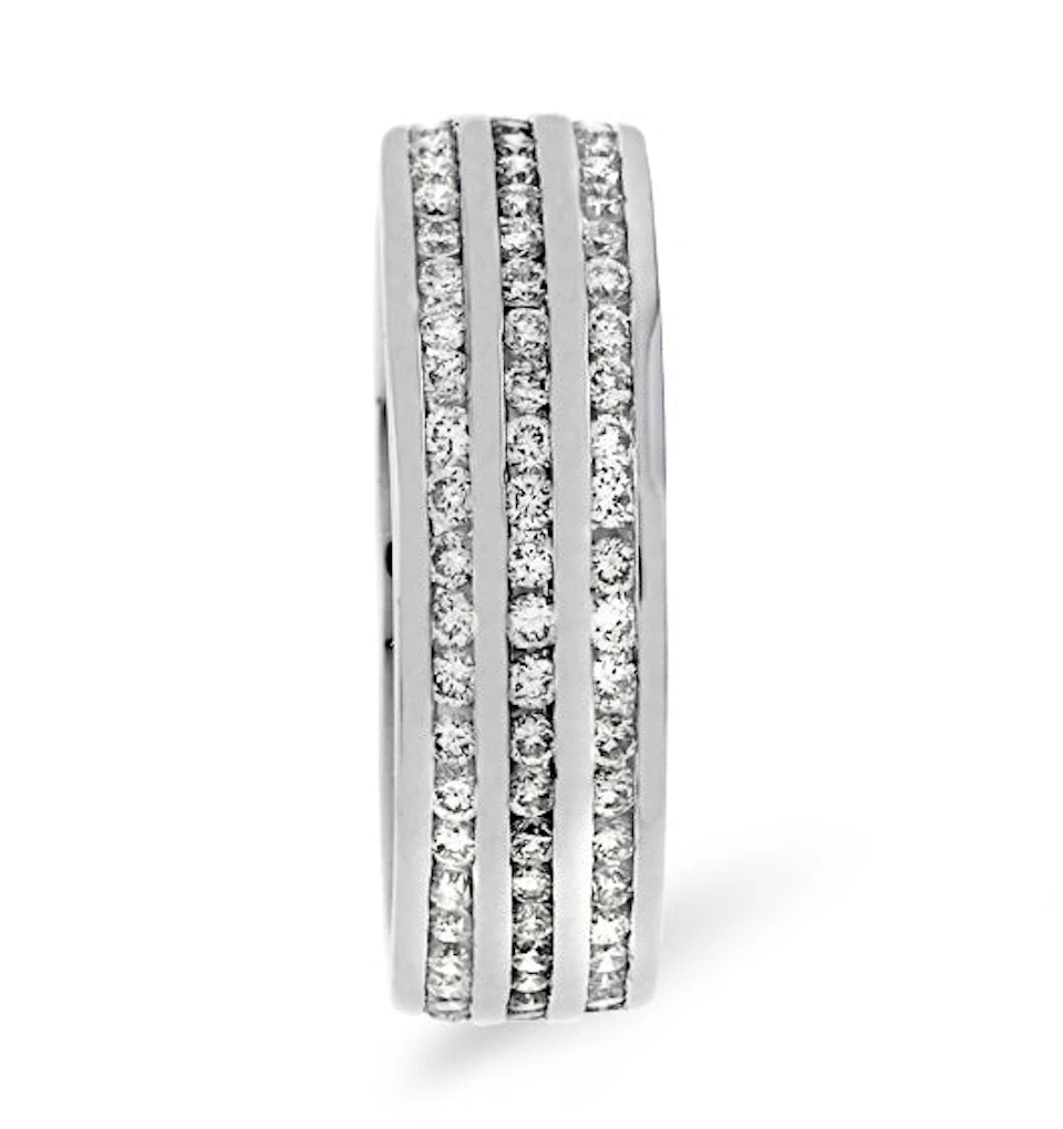 Mens 1.5ct H/Si Diamond 18K White Gold Full Band Ring