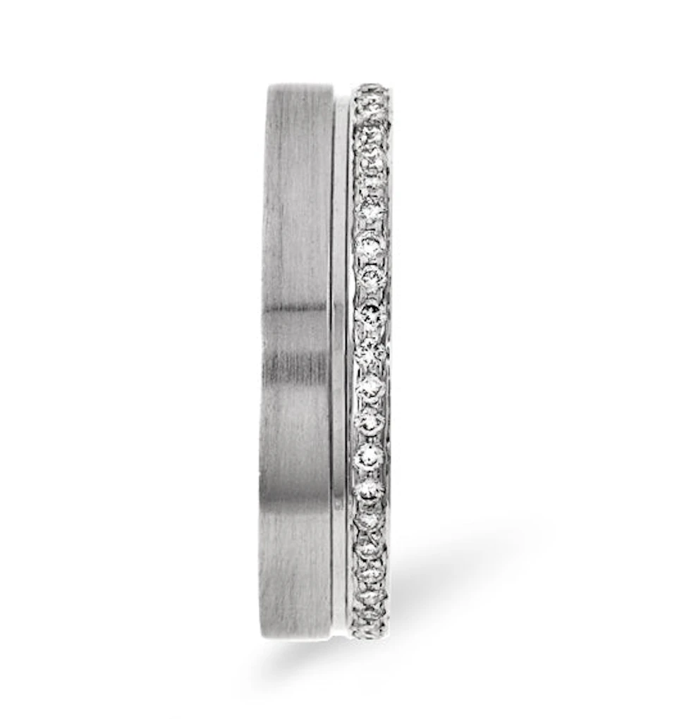 Mens 0.27ct H/Si Diamond 18K White Gold Dress Ring