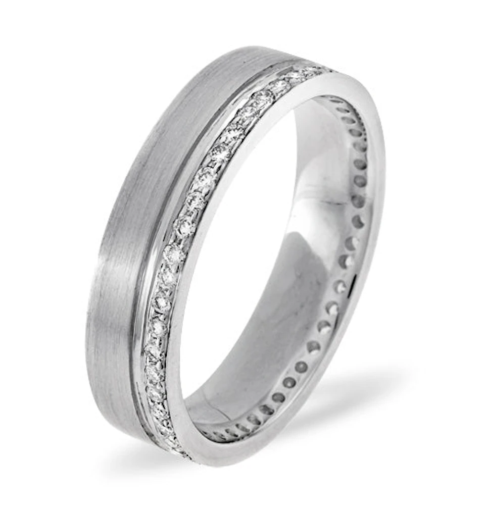 Mens 0.27ct H/Si Diamond 18K White Gold Dress Ring