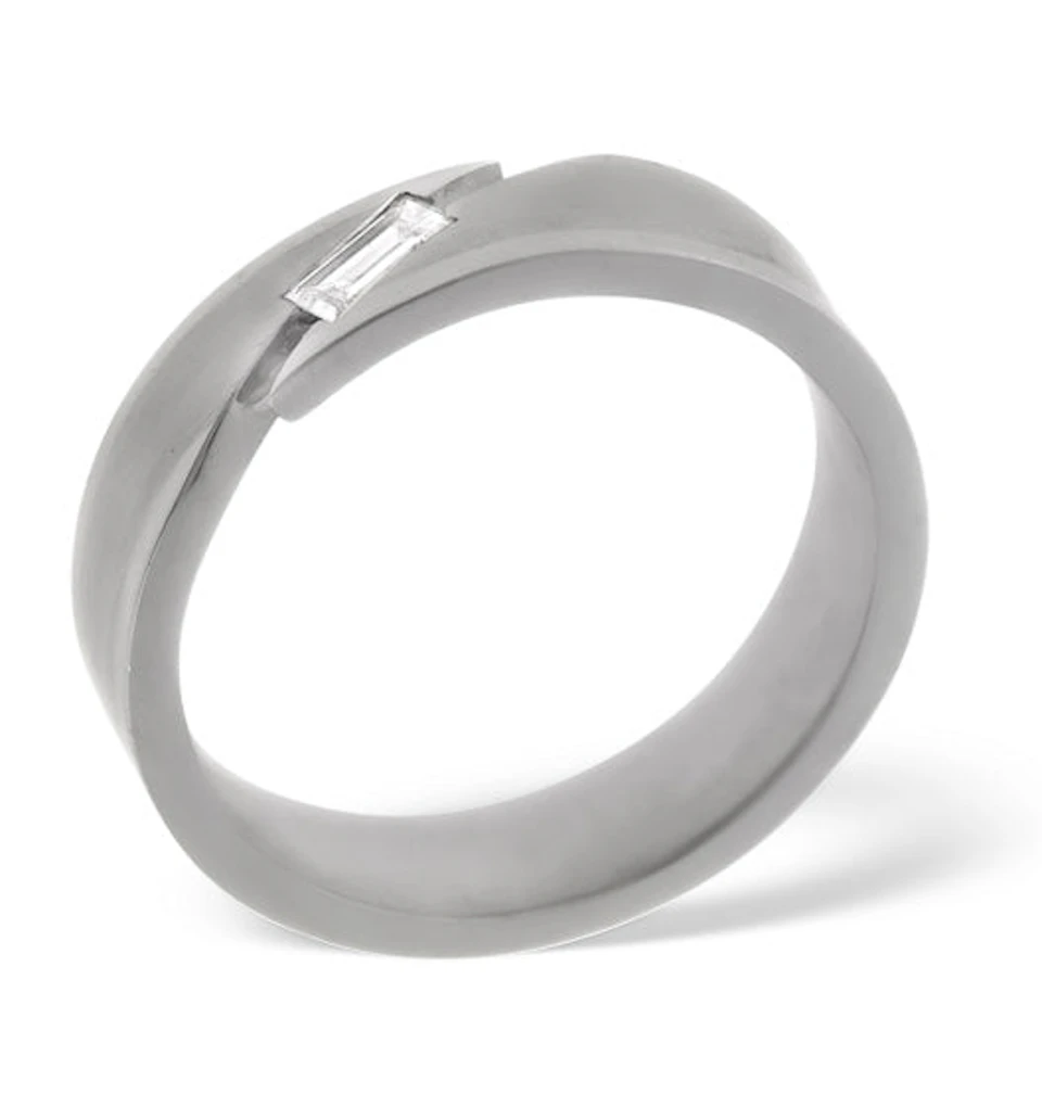 Jasmine 18K White Gold Diamond Wedding Ring 0.07CT G/VS