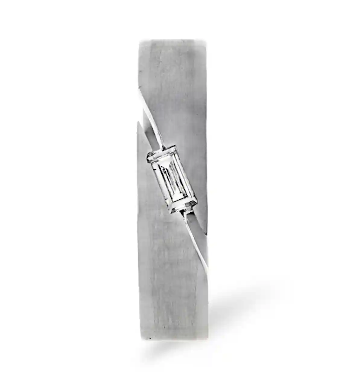 Mens 0.07ct H/Si Diamond 18K White Gold Dress Ring