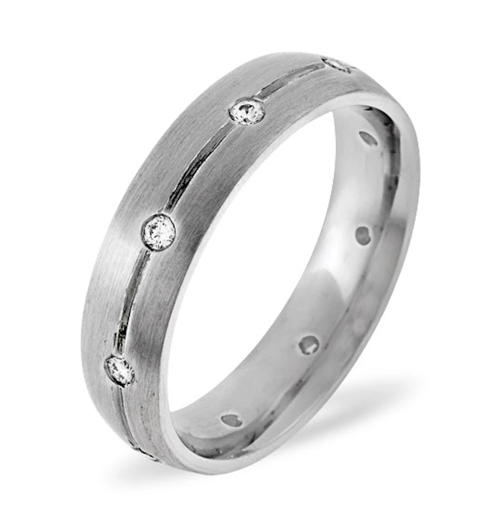 Mens 0.14ct H/Si Diamond Platinum Dress Ring
