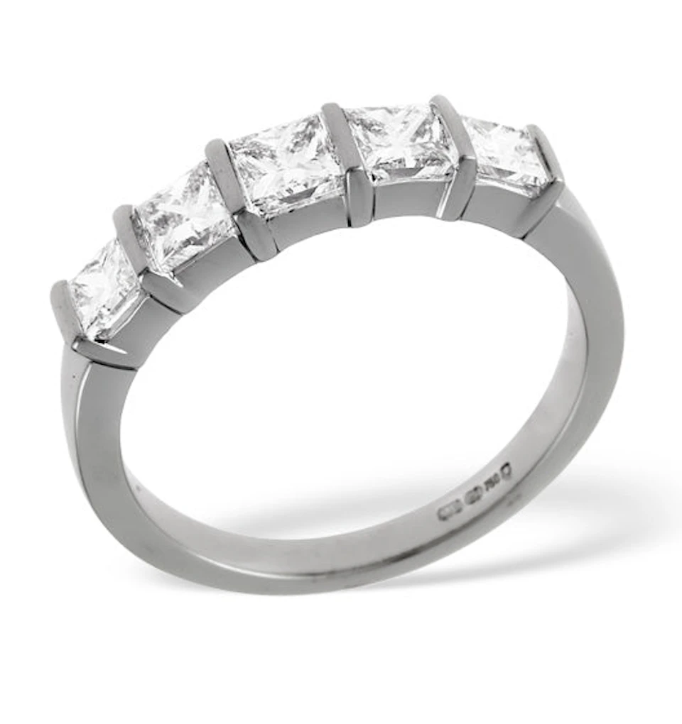 Lauren 18K White Gold 5 Stone Diamond Eternity Ring 1.00CT H/SI