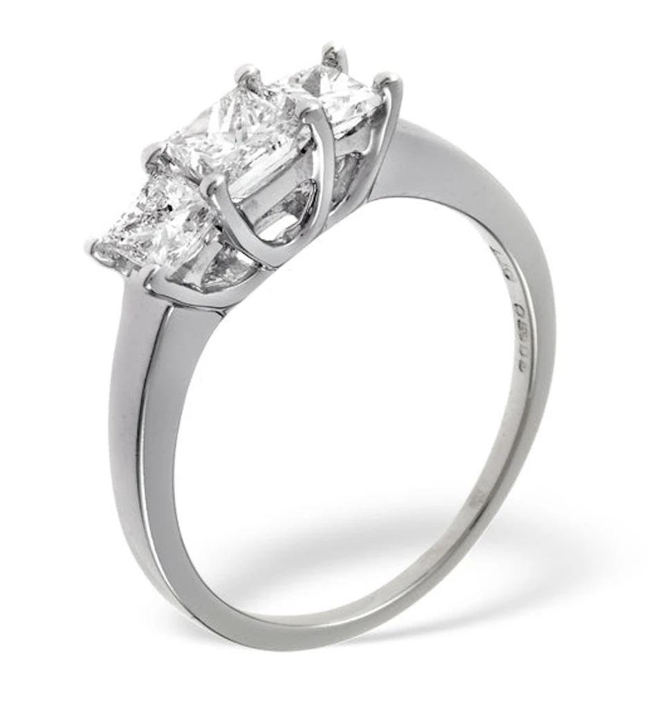 Lauren Platinum 3 Stone Diamond Ring 1.00CT GV/S