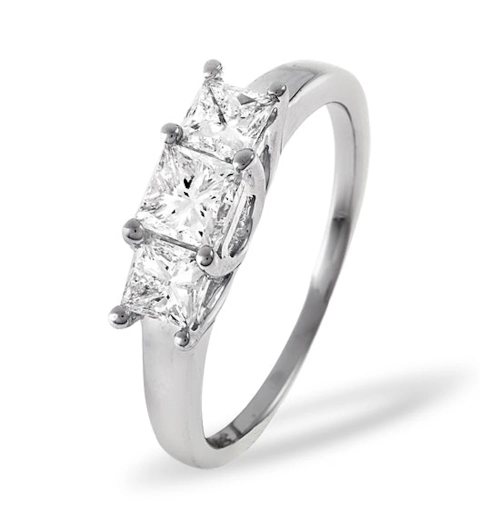 Lauren Platinum 3 Stone Diamond Ring 1.00CT GV/S