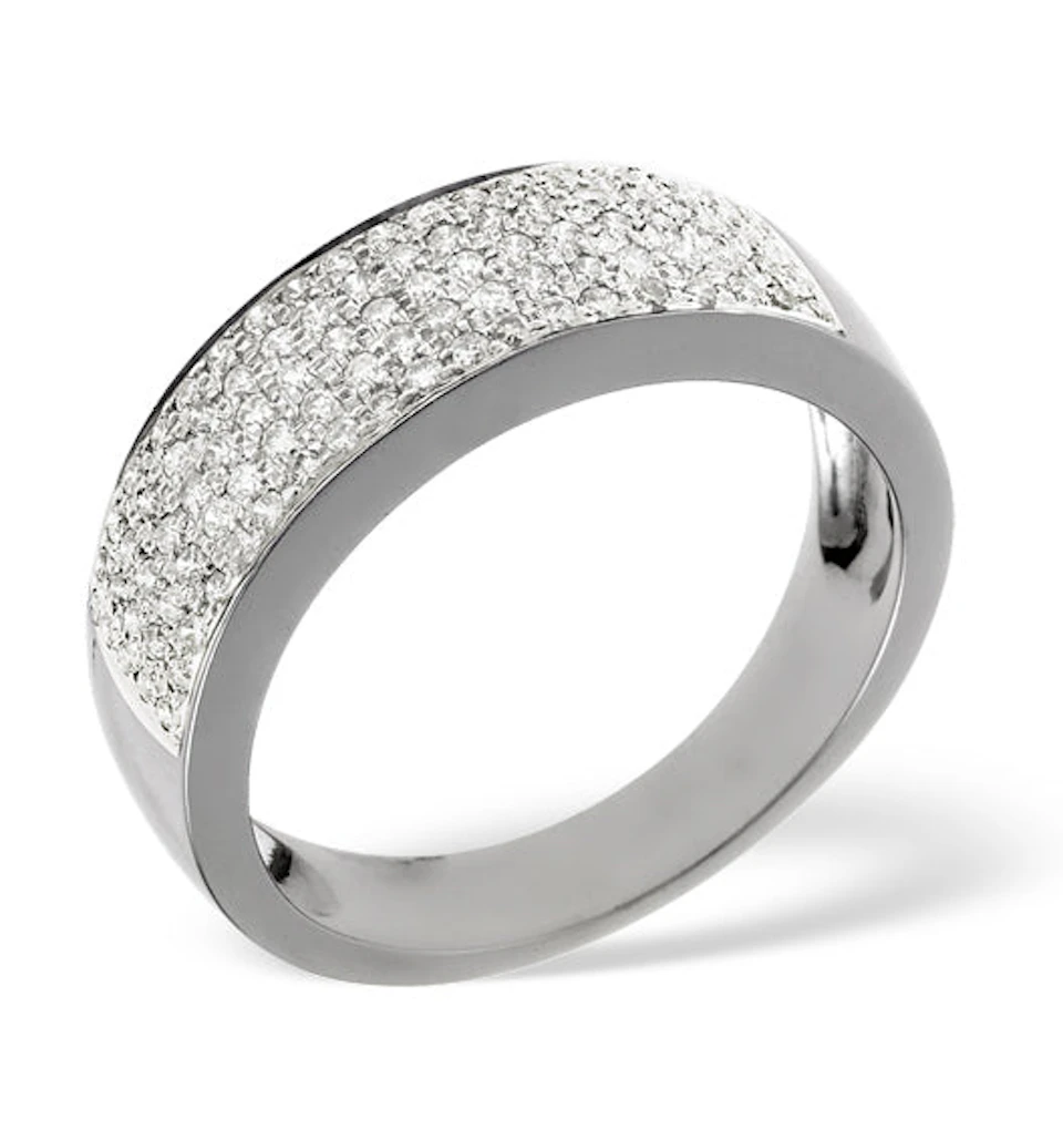 18K White Gold Diamond Pave Ring 0.45ct H/si
