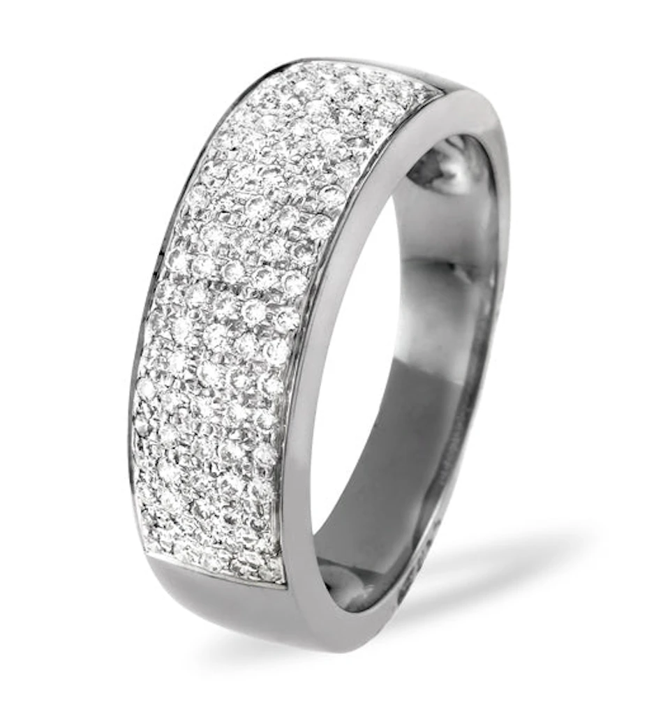 18K White Gold Diamond Pave Ring 0.45ct H/si