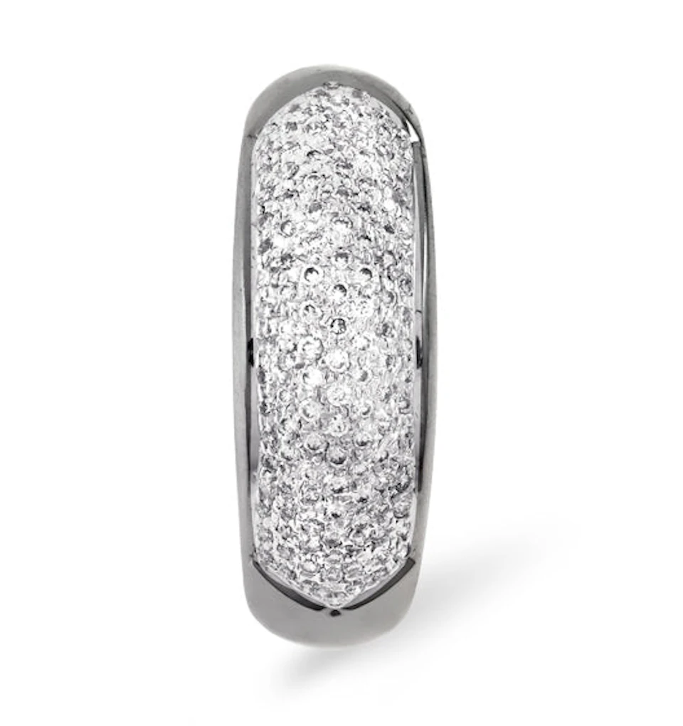 18K White Gold Diamond Pave Ring 0.64ct H/si