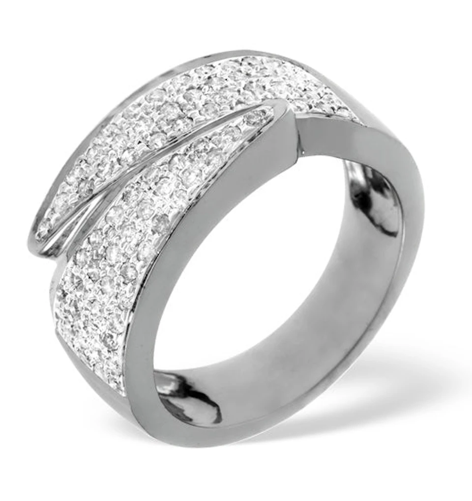 18K White Gold Diamond Pave Ring 0.62ct H/si