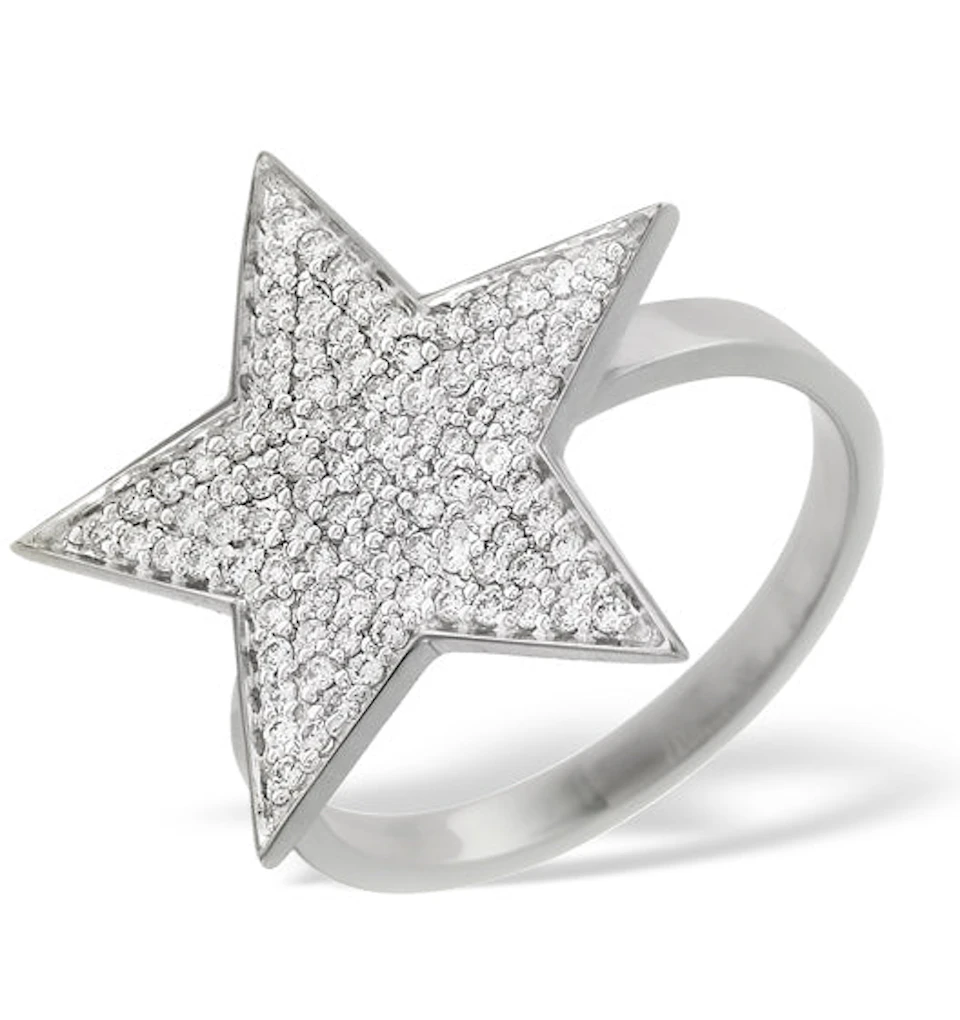 18K White Gold Diamond Ring 0.40ct H/si - SIZE O
