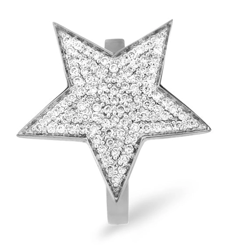 18K White Gold Diamond Ring 0.40ct H/si - SIZE O