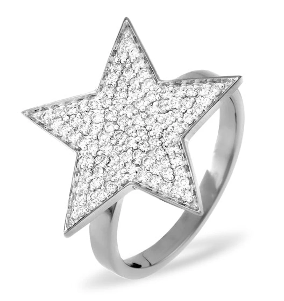 18K White Gold Diamond Ring 0.40ct H/si - SIZE O