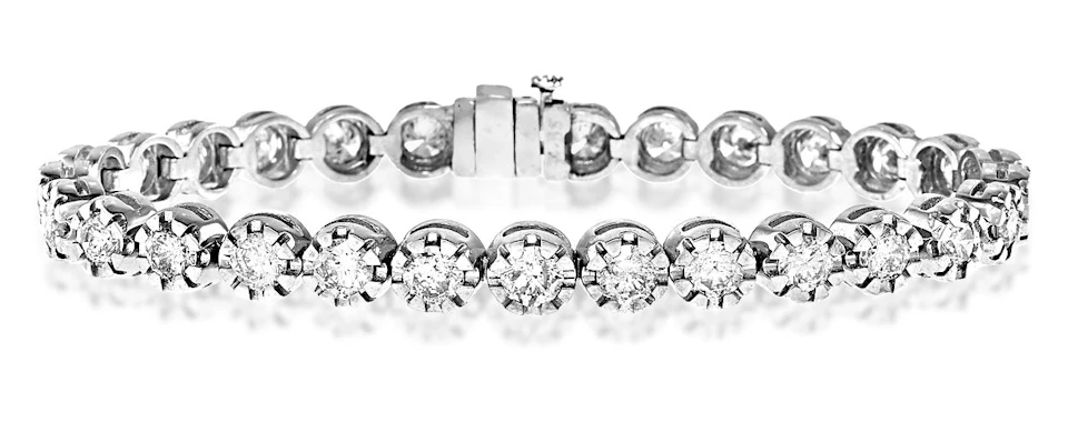 Diamond Tennis Bracelet 7.37ct 18K White Gold