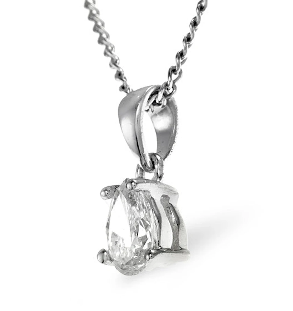 Keira 18K White Gold Pear Shape Lab Diamond Pendant Necklace 0.50CT F/VS
