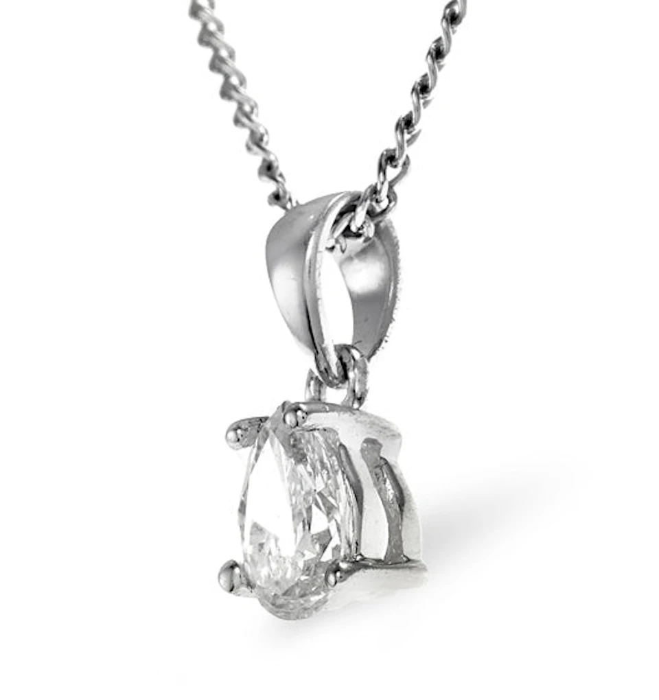 Kiera Platinum Pear Shape Lab Diamond Pendant Necklace 0.50CT F/VS