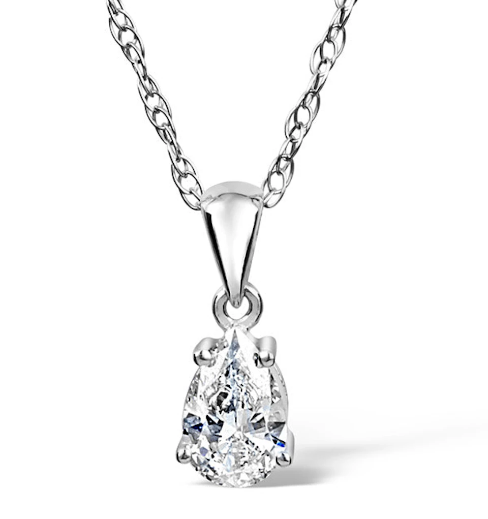 Kiera Platinum Pear Shape Lab Diamond Pendant Necklace 0.50CT F/VS