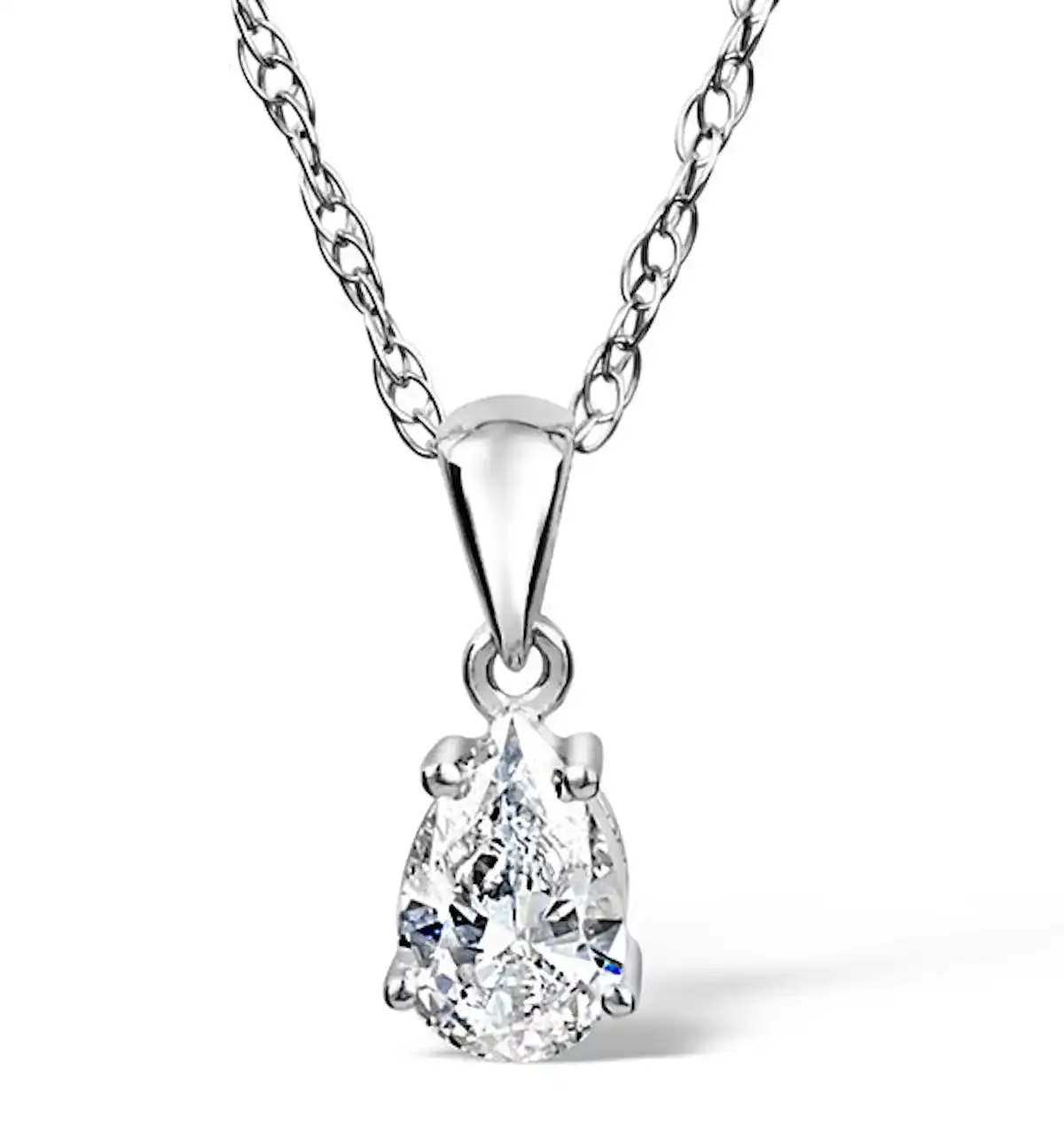 Kiera Platinum Pear Shape Diamond Pendant Necklace 0.50CT G/VS