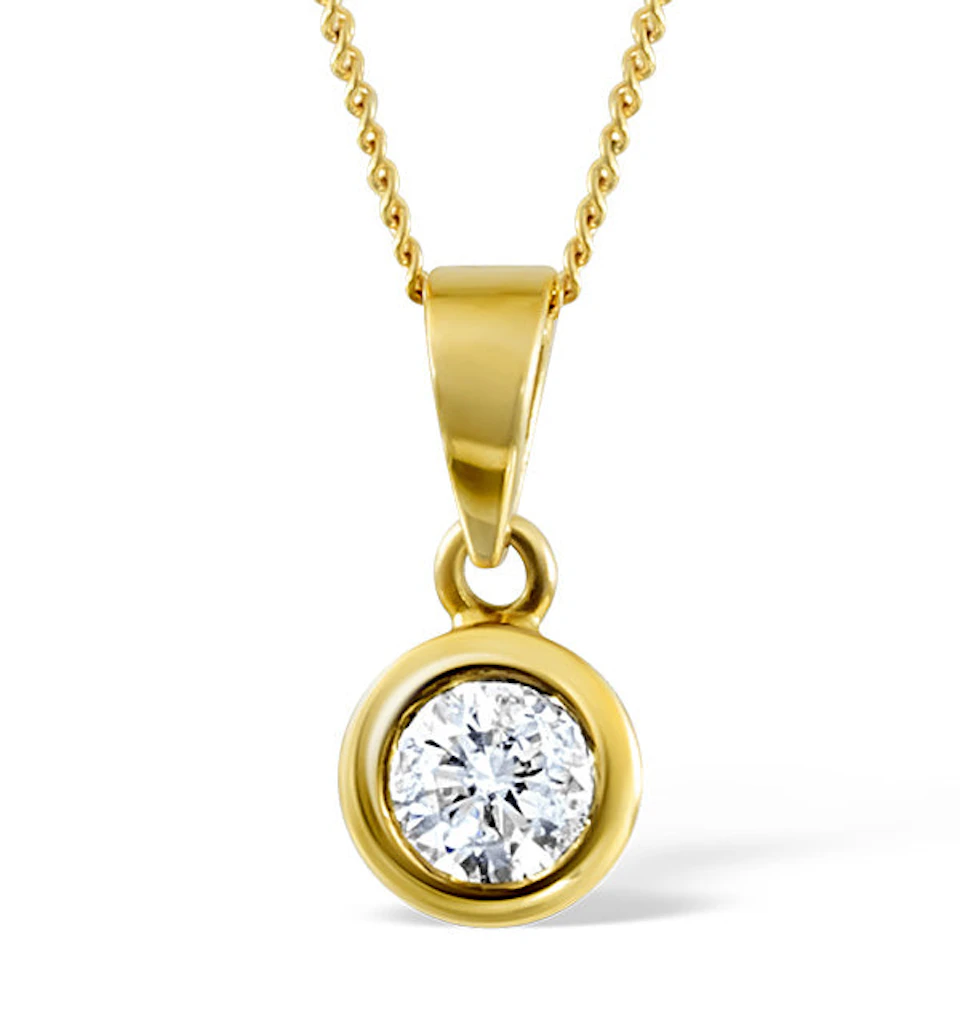 Certified Lab Diamond 1.00CT Emily 18K Gold Pendant Necklace F/VS
