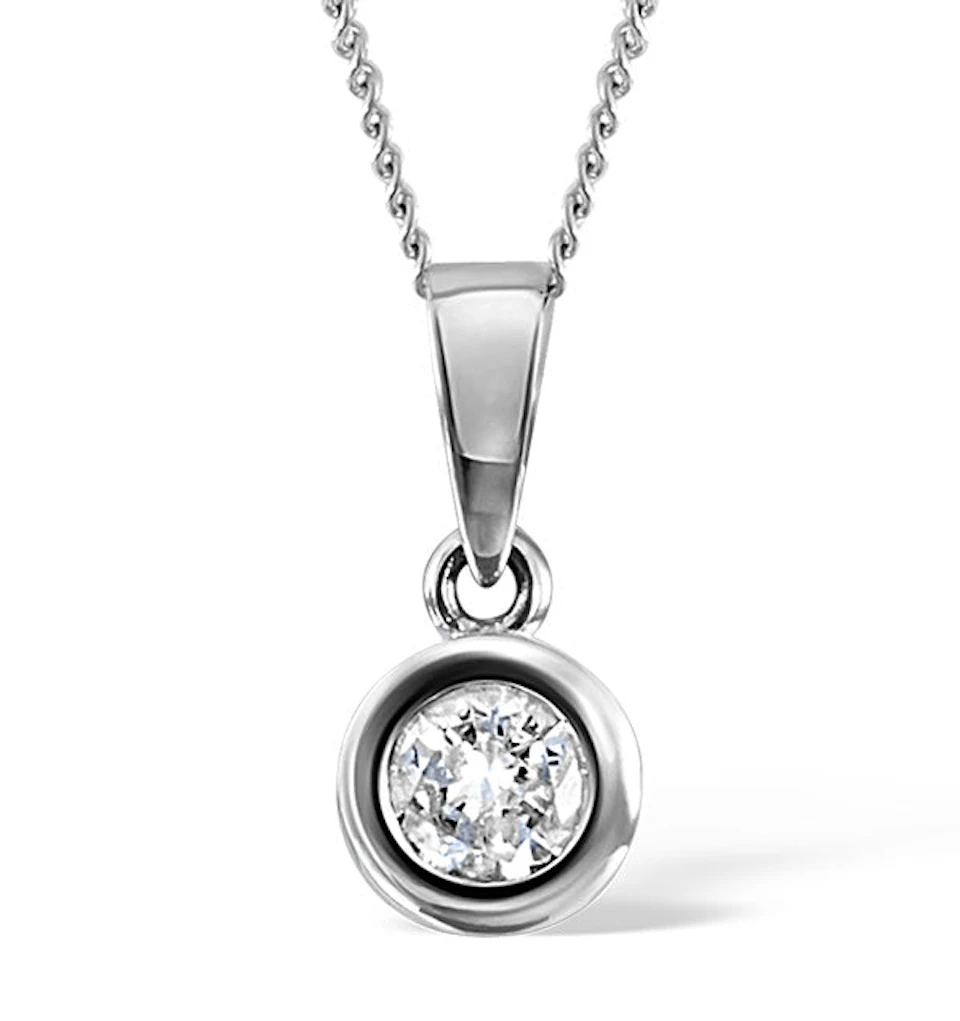 Emily 18K White Gold Diamond Pendant Necklace 0.25CT H/SI