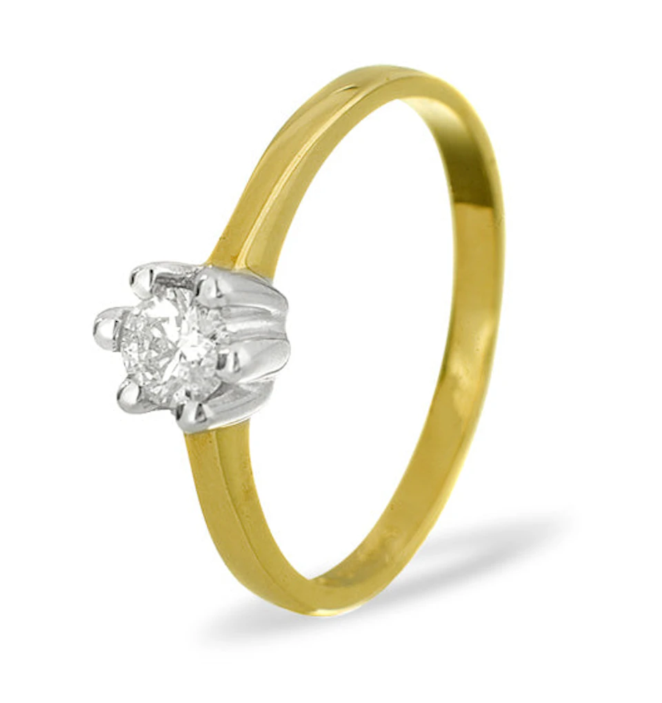 Diamond 0.25CT 9K Gold Engagement Ring - SIZE P