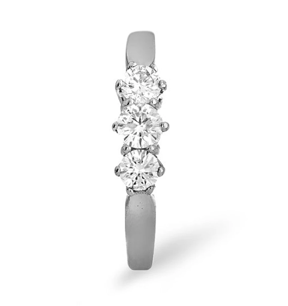 Trilogy Ring 0.50CT Diamond 9K White Gold - SIZE N